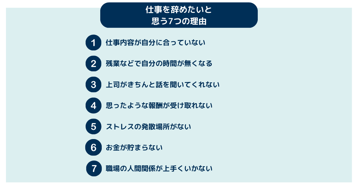 仕事を辞めたいと思う7つの理由